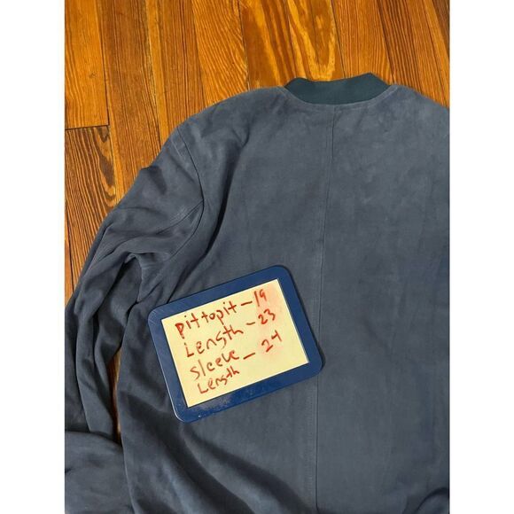 K-way Anouk KL Chamois Blue Leather Size 7 Jacket - Picture 4 of 7